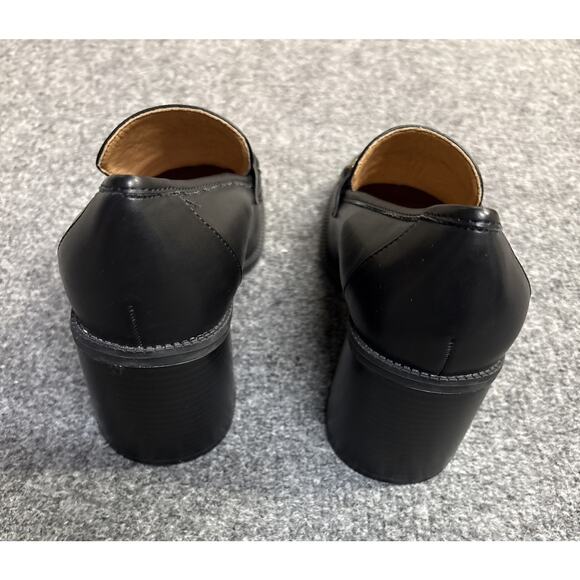 Nine West Women’s Black Slip-On Square Toe Chunky Heel Loafers Size 7.5M - Picture 3 of 6